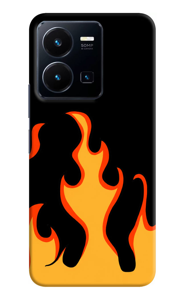 Fired Up – Black Vivo Y35 Hard Case Back Cover by Casekaro