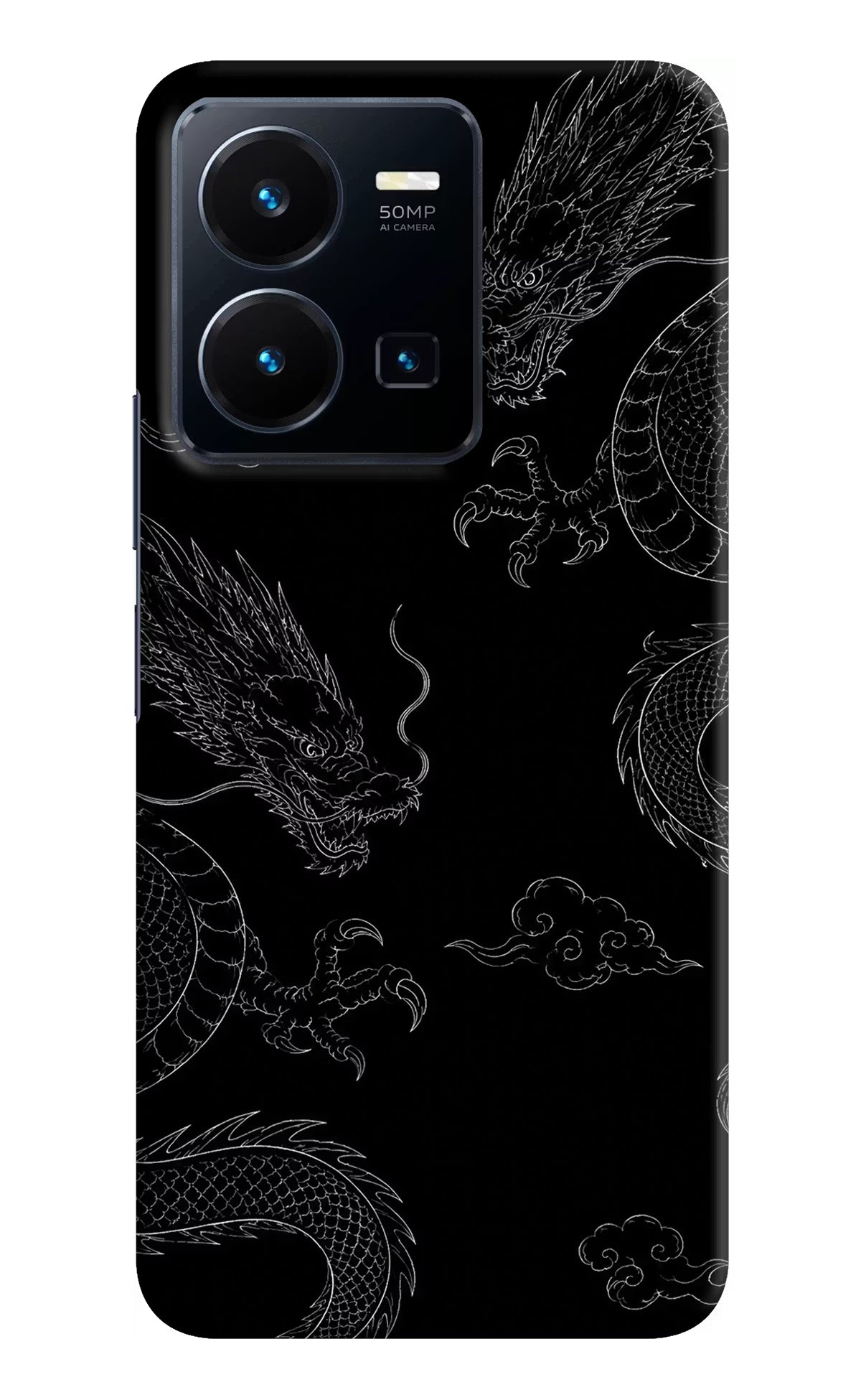 Twin Dragons Vivo Y35 Hard Case Back Cover by Casekaro