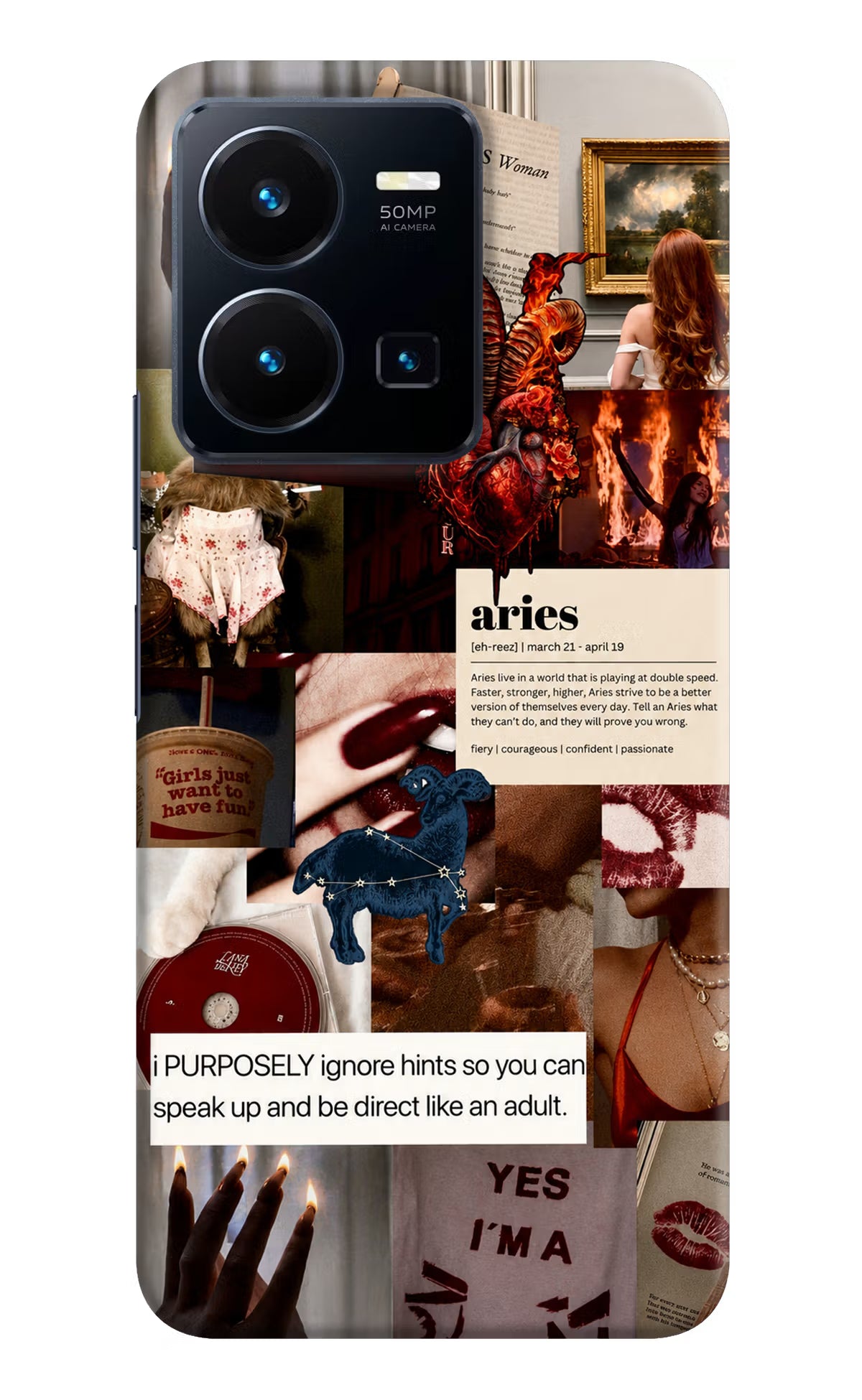 Zodiac Aries Vivo Y35 Back Cover