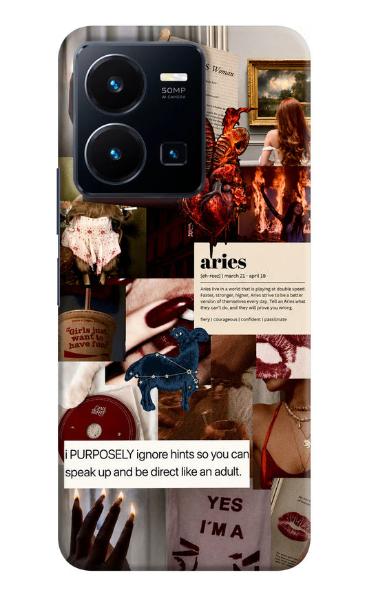 Zodiac Aries Vivo Y35 Hard Case Back Cover by Casekaro
