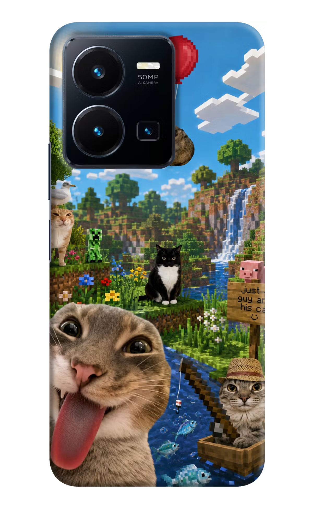 Minecraft Cat Chaos Vivo Y35 Back Cover
