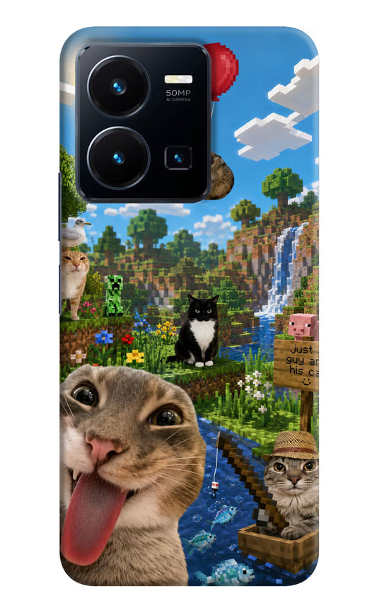 Minecraft Cat Chaos Vivo Y35 Hard Case Back Cover by Casekaro
