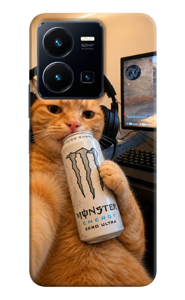 Gamer Cat Energy Vivo Y35 Hard Case Back Cover by Casekaro