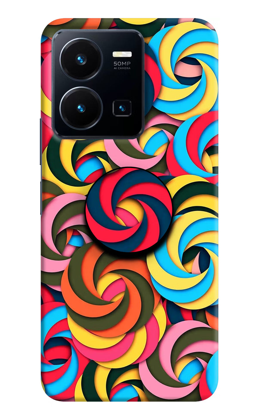 Spiral Pattern Vivo Y35 Pop Case, Hard case