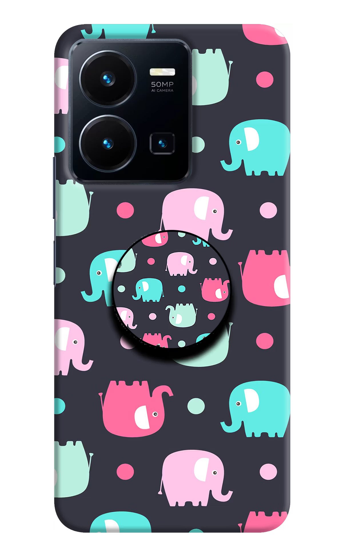Baby Elephants Vivo Y35 Pop Case by Casekaro