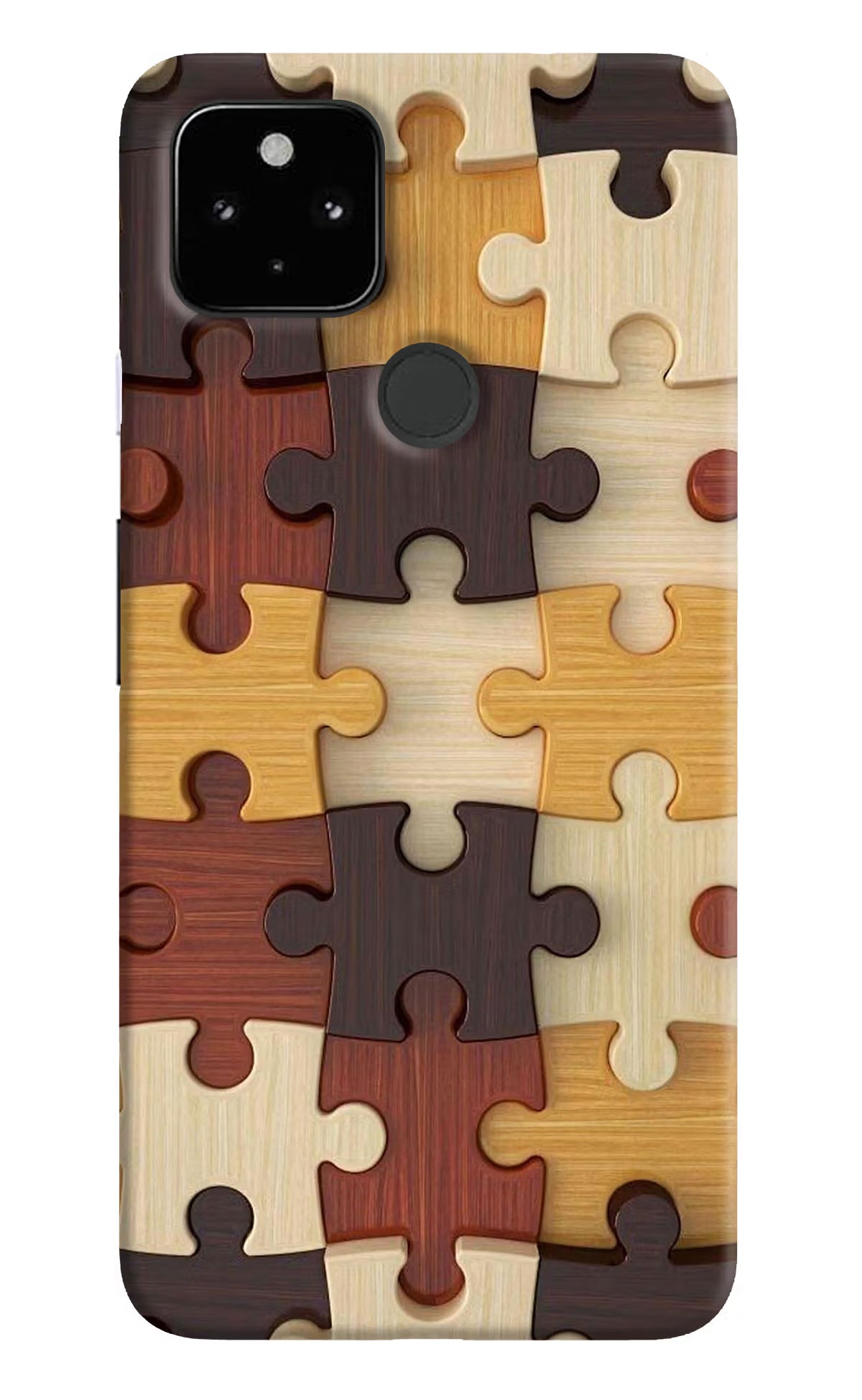 Wooden Puzzle Google Pixel 4A Hard Case Back Cover by Casekaro