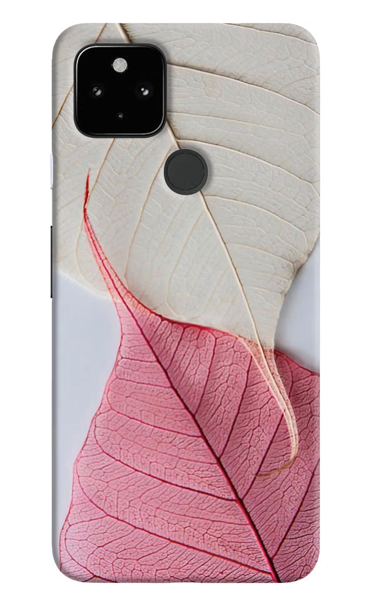 White Pink Leaf Google Pixel 4A Hard Case Back Cover by Casekaro
