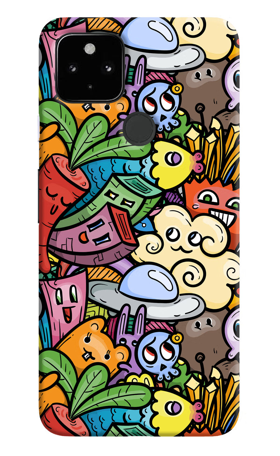 Veggie Doodle Google Pixel 4A Back Cover, Hard case