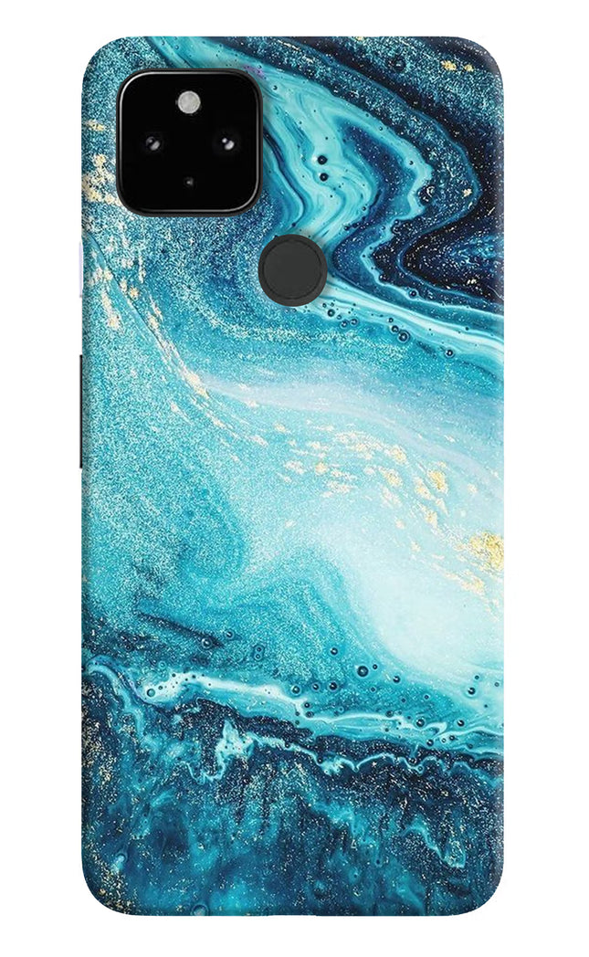 Blue Glitter Marble Google Pixel 4A Hard Case Back Cover by Casekaro