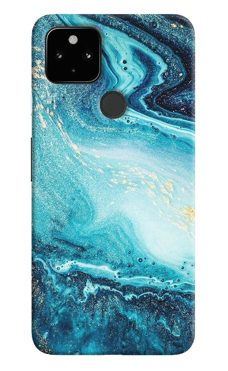 Blue Glitter Marble Google Pixel 4A Back Cover, Hard case