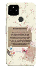 Hopeless Romantic Google Pixel 4A Hard Case Back Cover by Casekaro