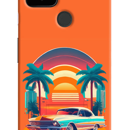 Palm Drive 80s Google Pixel 4A Hard Case Back Cover by Casekaro