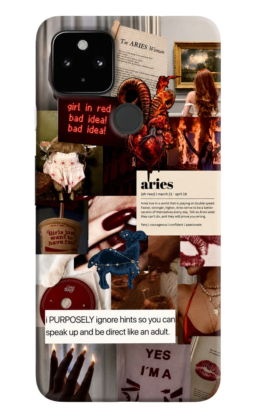 Zodiac Aries Google Pixel 4A Back Cover, Hard case