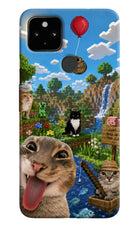 Minecraft Cat Chaos Google Pixel 4A Hard Case Back Cover by Casekaro