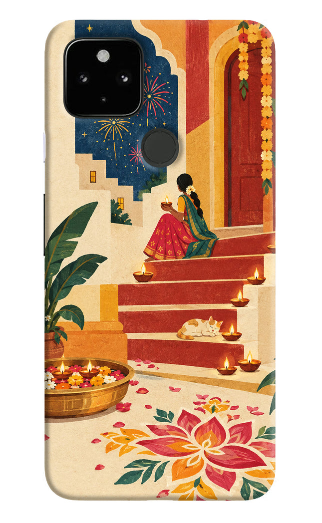 Diwali Rangoli Google Pixel 4A Hard Case Back Cover by Casekaro