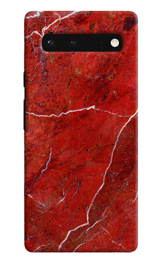 Red Marble Design Google Pixel 6 Hard Case Back Cover by Casekaro