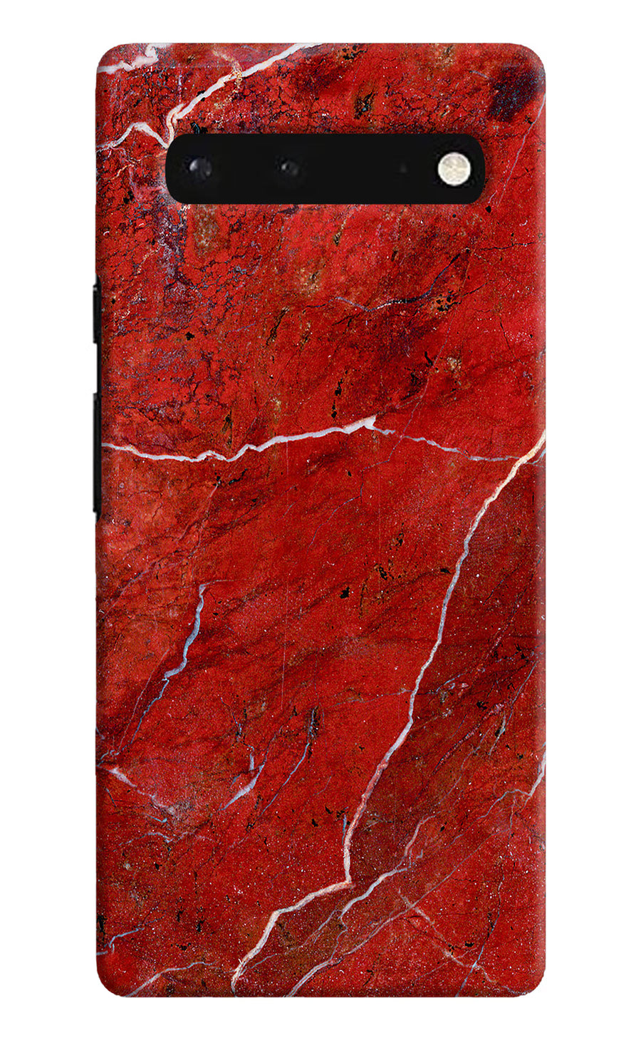 Red Marble Design Google Pixel 6 Back Cover, Hard case