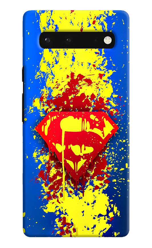 Superman logo Google Pixel 6 Hard Case Back Cover by Casekaro