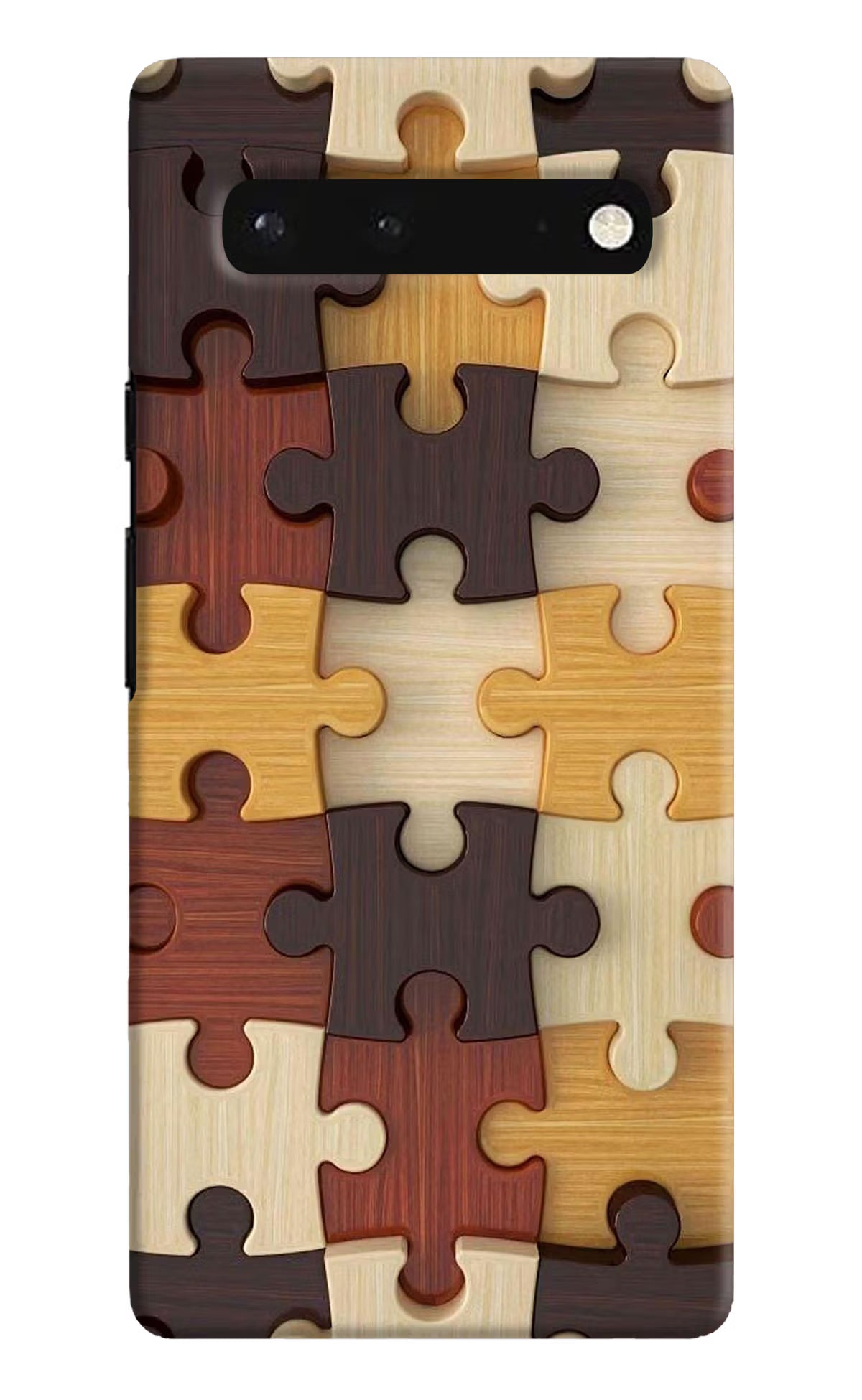 Wooden Puzzle Google Pixel 6 Hard Case Back Cover by Casekaro
