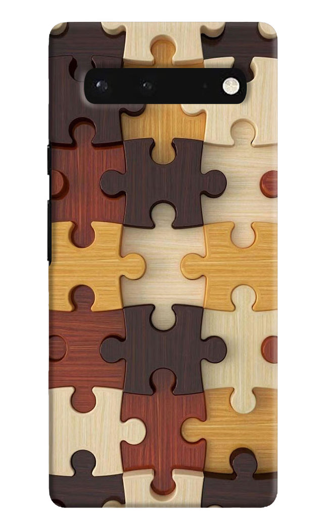 Wooden Puzzle Google Pixel 6 Hard Case Back Cover by Casekaro