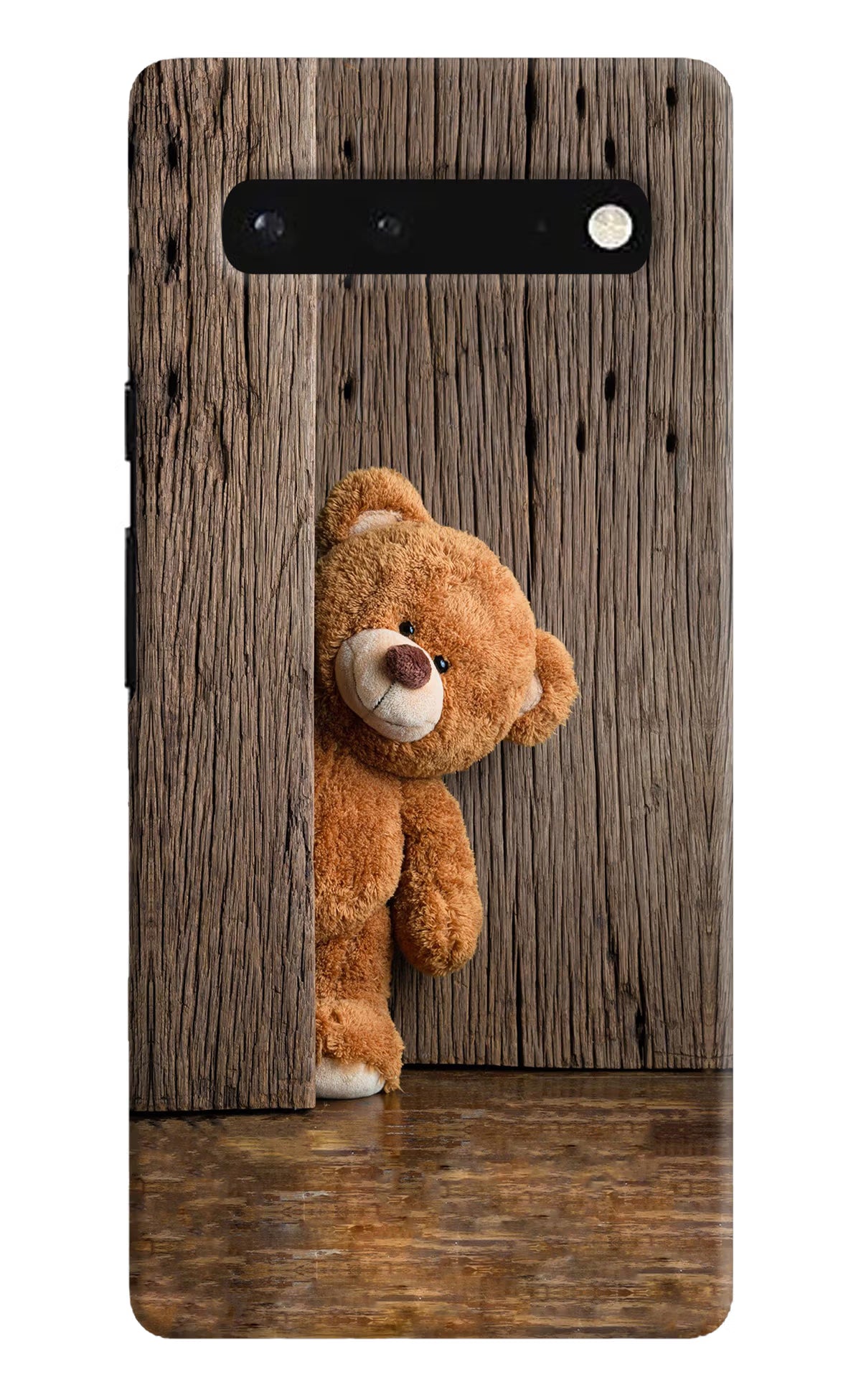 Teddy Wooden Google Pixel 6 Hard Case Back Cover by Casekaro