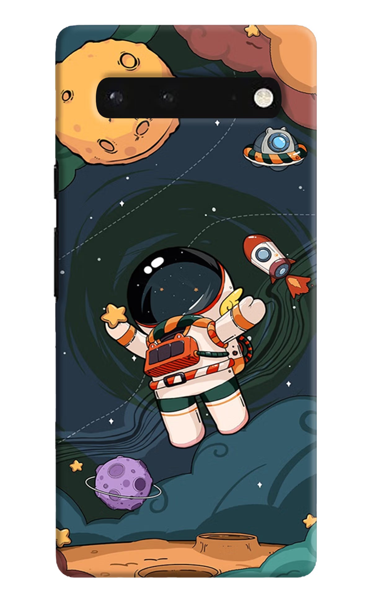 Cartoon Astronaut Google Pixel 6 Hard Case Back Cover by Casekaro
