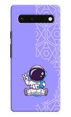 Cute Astronaut Chilling Google Pixel 6 Hard Case Back Cover by Casekaro