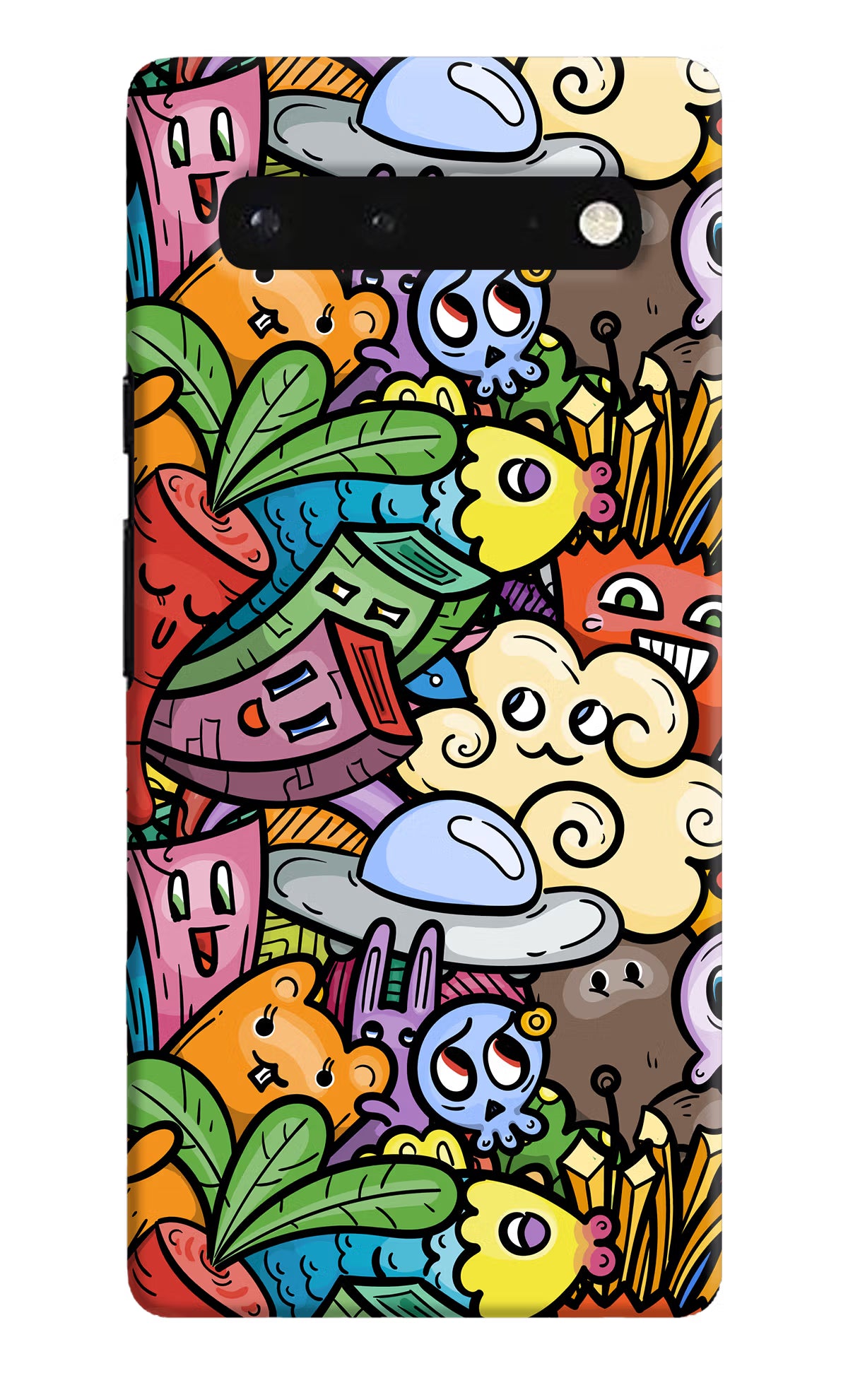 Veggie Doodle Google Pixel 6 Hard Case Back Cover by Casekaro