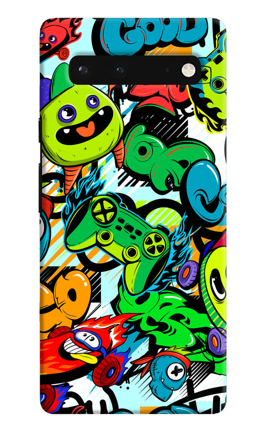 Game Doodle Google Pixel 6 Hard Case Back Cover by Casekaro