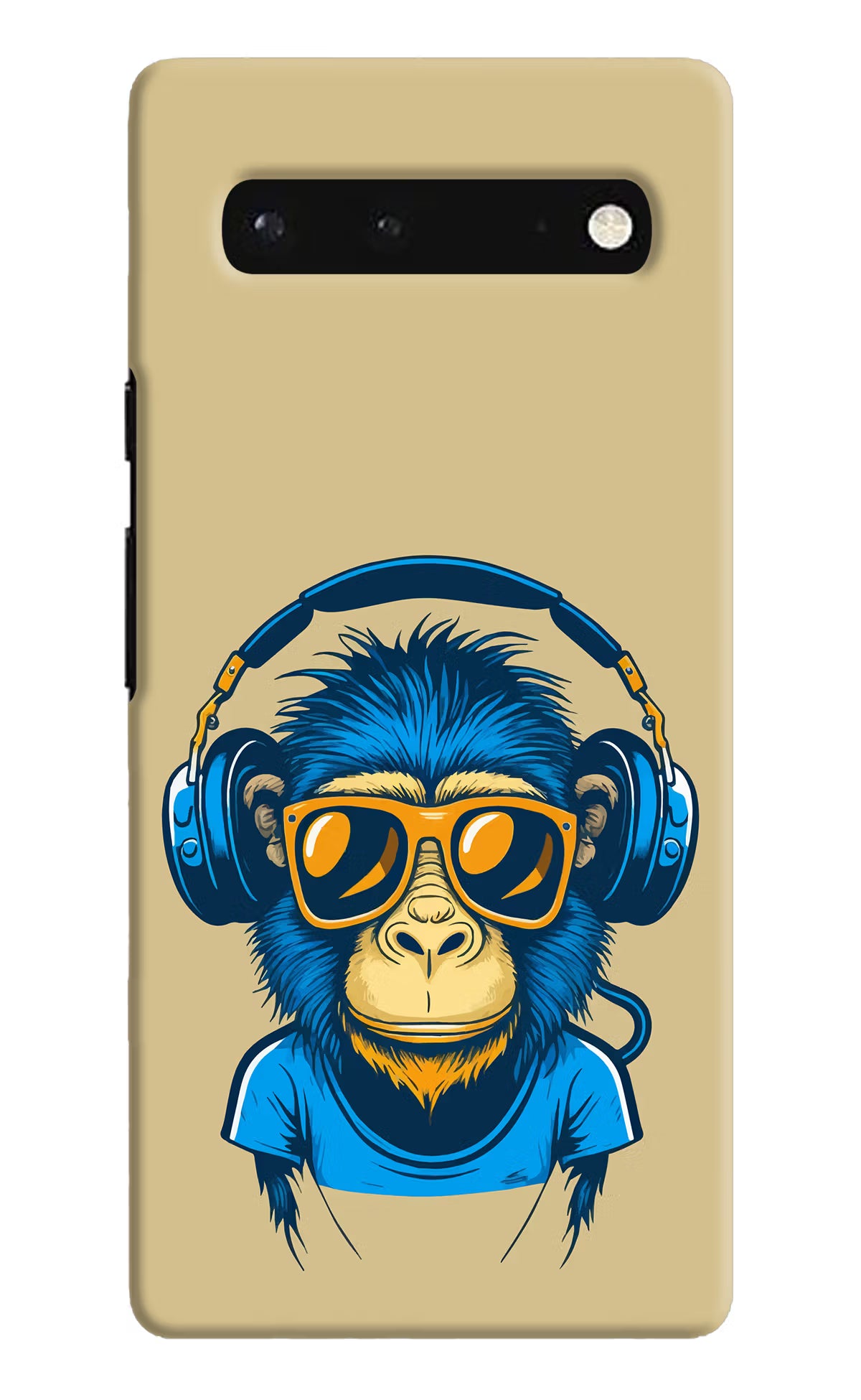 Monkey Headphone Google Pixel 6 Hard Case Back Cover by Casekaro