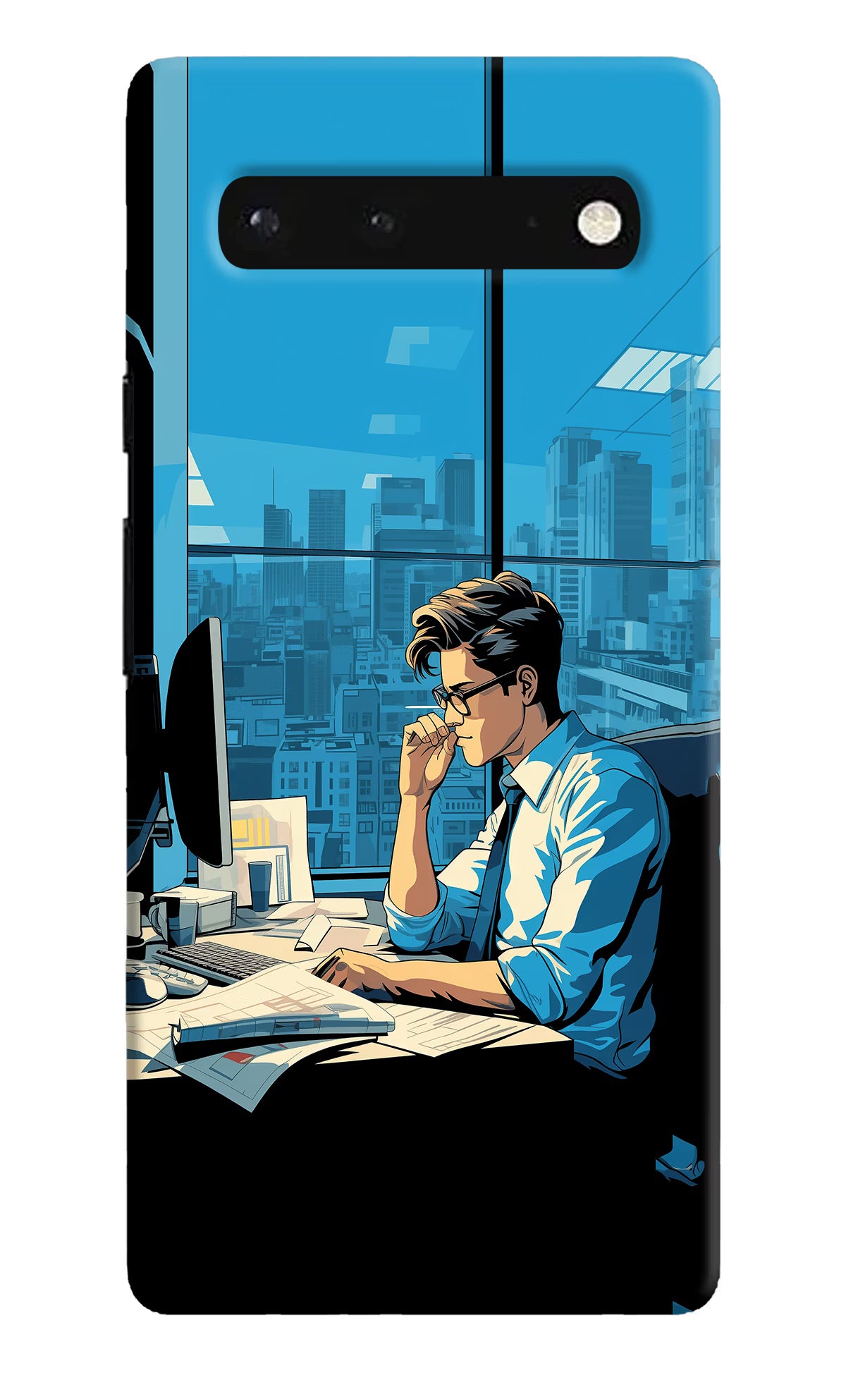 Focused Hustler (AI Generated) Google Pixel 6 Hard Case Back Cover by Casekaro