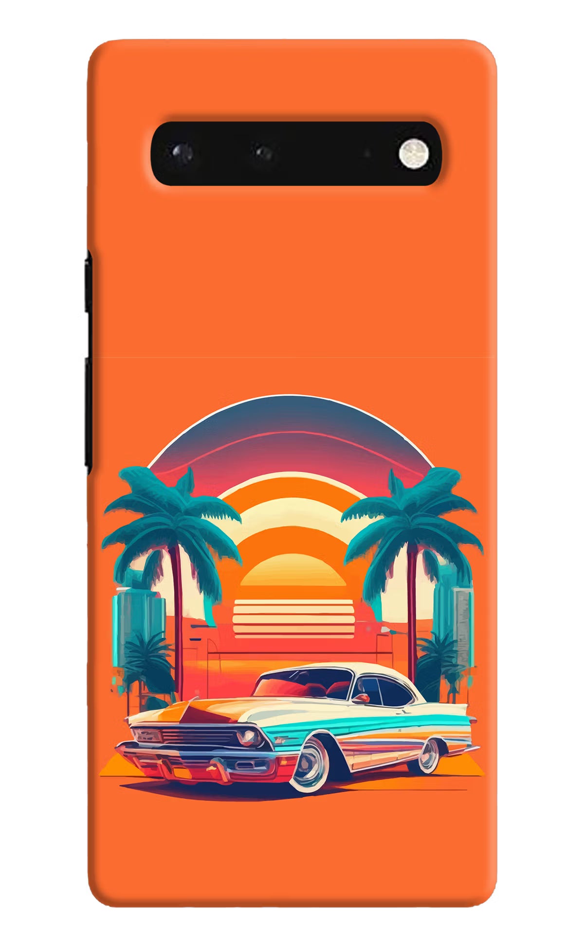 Palm Drive 80s Google Pixel 6 Hard Case Back Cover by Casekaro