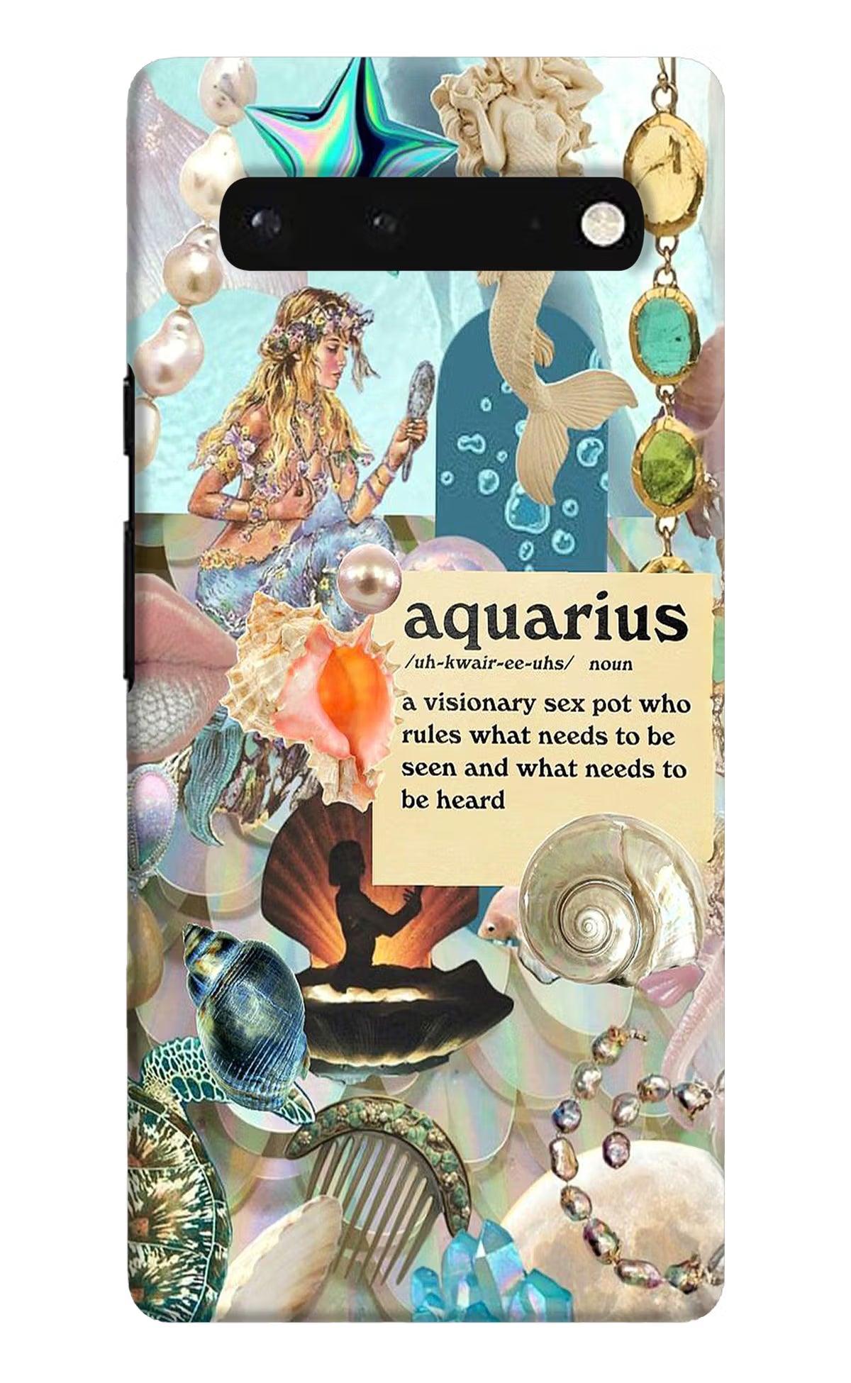Aquarius Zodiac Google Pixel 6 Hard Case Back Cover by Casekaro