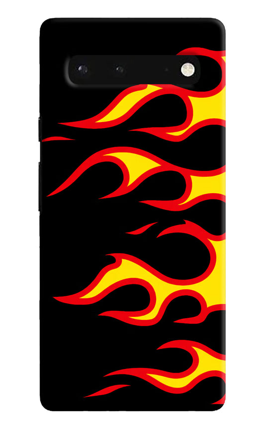 Side Sweep Flames Google Pixel 6 Hard Case Back Cover by Casekaro
