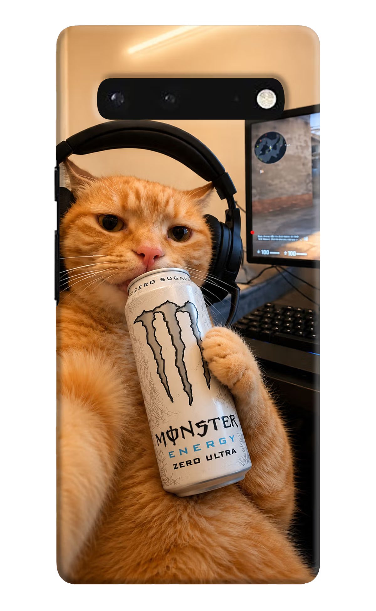 Gamer Cat Energy Google Pixel 6 Back Cover