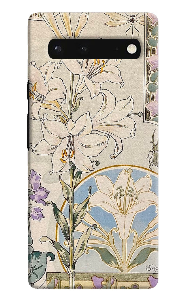 White Lily Google Pixel 6 Hard Case Back Cover by Casekaro