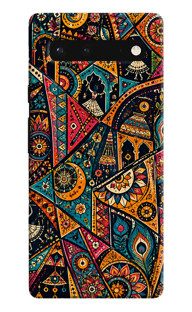 Folk Print Google Pixel 6 Hard Case Back Cover by Casekaro