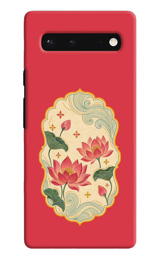 Pink Lotus Google Pixel 6 Hard Case Back Cover by Casekaro