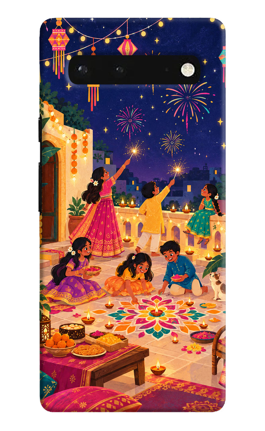 Diwali Night Google Pixel 6 Back Cover, Hard case