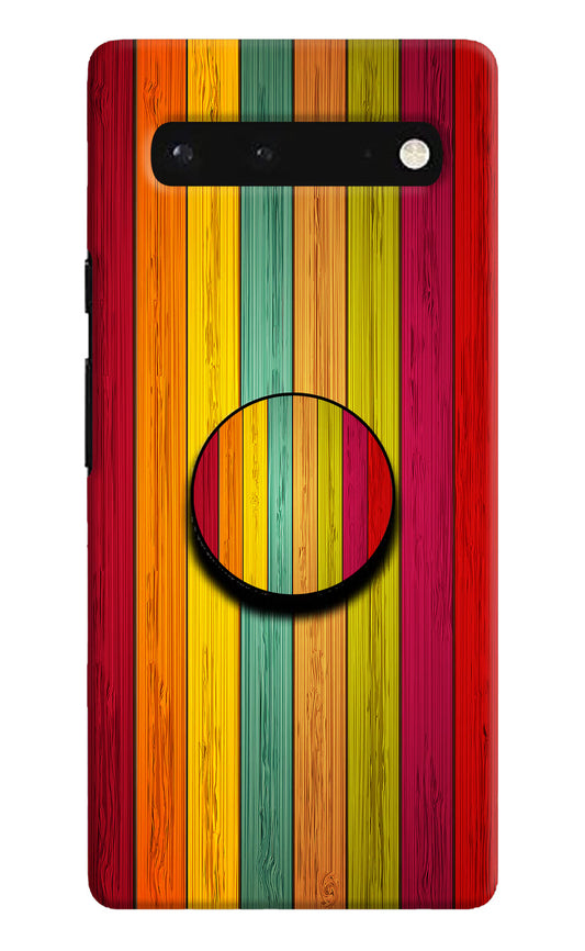 Multicolor Wooden Google Pixel 6 Pop Case by Casekaro