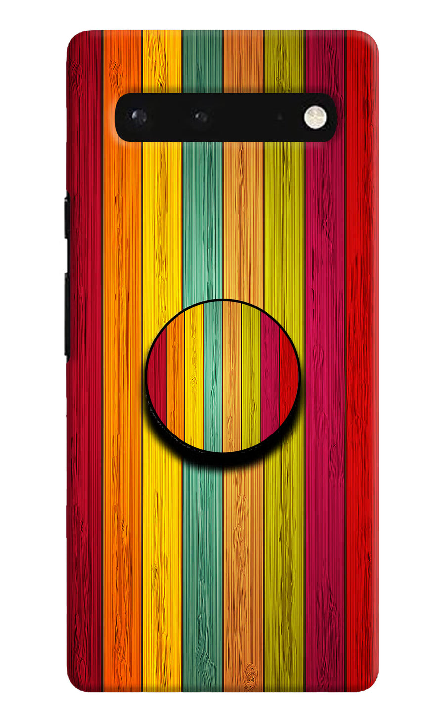 Multicolor Wooden Google Pixel 6 Pop Case, Hard case