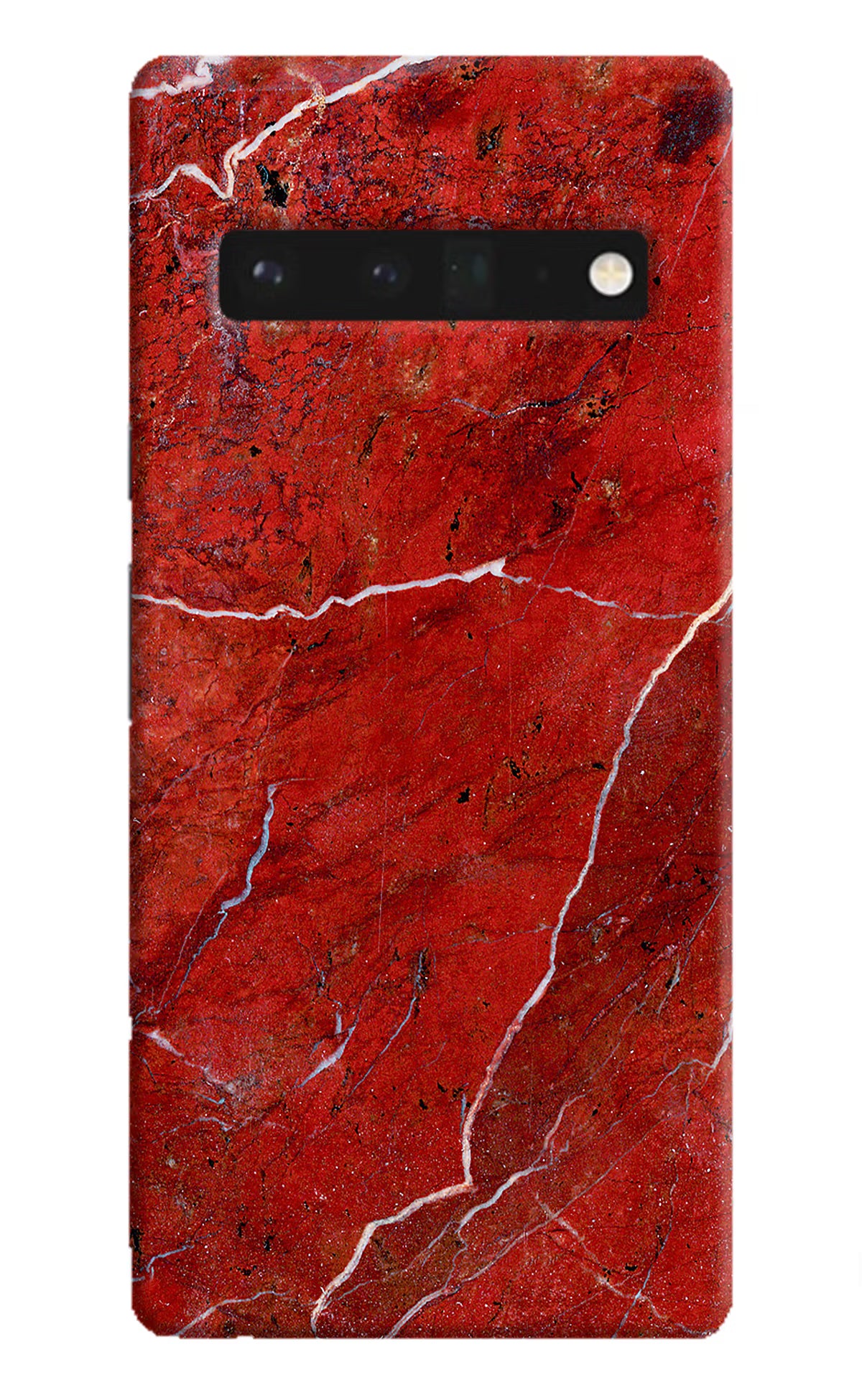 Red Marble Design Google Pixel 6 Pro Hard Case Back Cover by Casekaro