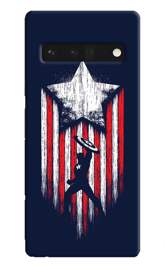 Captain America Marvel Art Google Pixel 6 Pro Hard Case Back Cover by Casekaro
