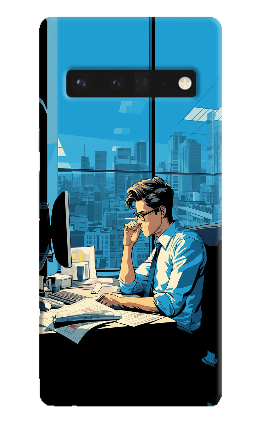 Focused Hustler (AI Generated) Google Pixel 6 Pro Back Cover, Hard case