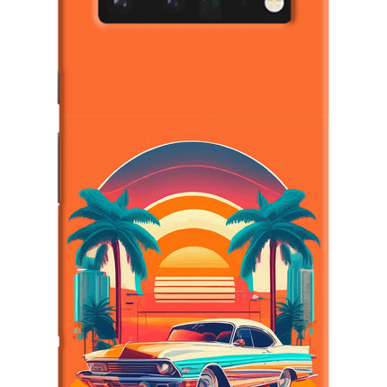 Palm Drive 80s Google Pixel 6 Pro Hard Case Back Cover by Casekaro