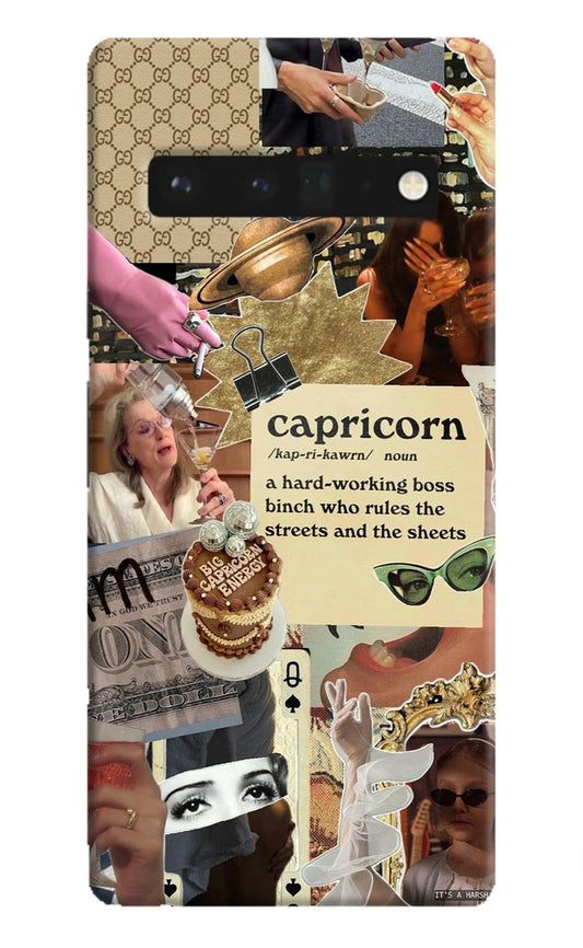 Capricorn Zodiac Google Pixel 6 Pro Hard Case Back Cover by Casekaro