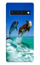 Dolphin vs Cow Google Pixel 6 Pro Hard Case Back Cover by Casekaro