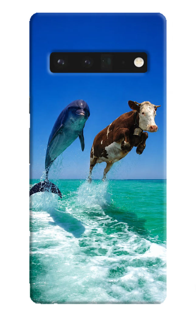 Dolphin vs Cow Google Pixel 6 Pro Hard Case Back Cover by Casekaro