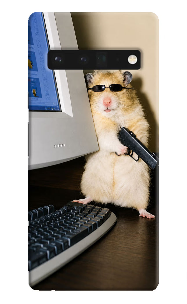 Hacker Hamster Google Pixel 6 Pro Hard Case Back Cover by Casekaro