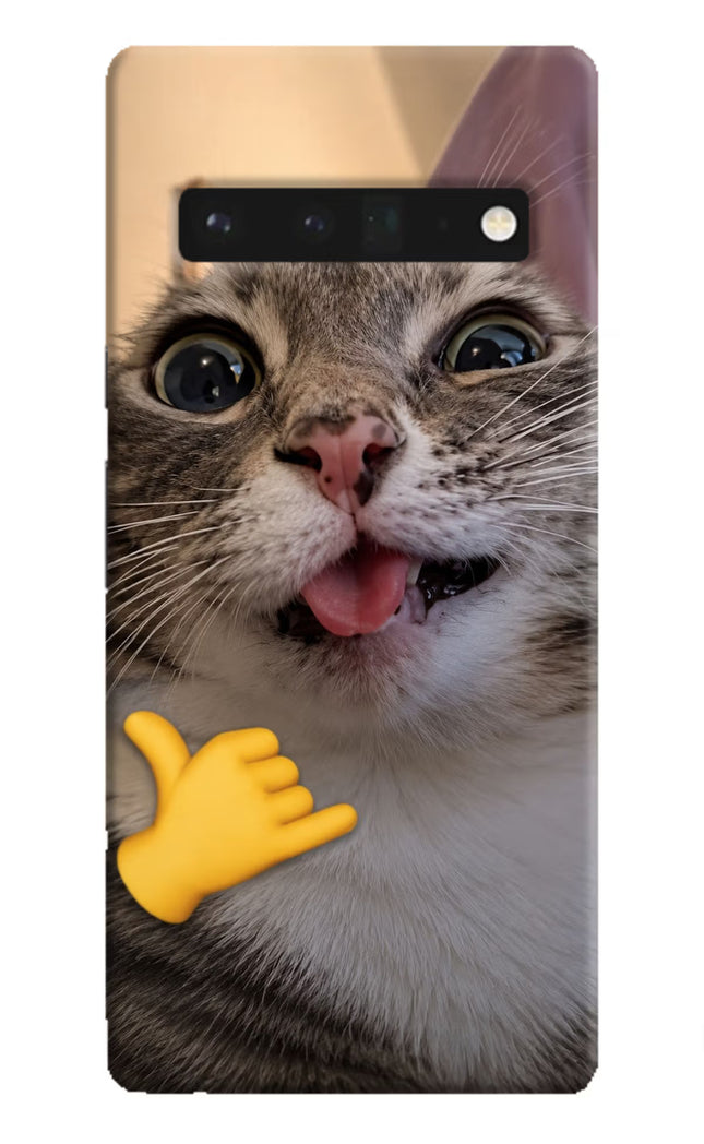 Silly Cat Call Google Pixel 6 Pro Hard Case Back Cover by Casekaro